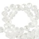 Faceted glass beads 4x3mm disc Crystal-pearl shine coating